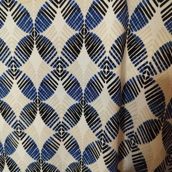 Kasper Midi Dress Blue Geometric Stretch Jersey - Picture 3 of 5